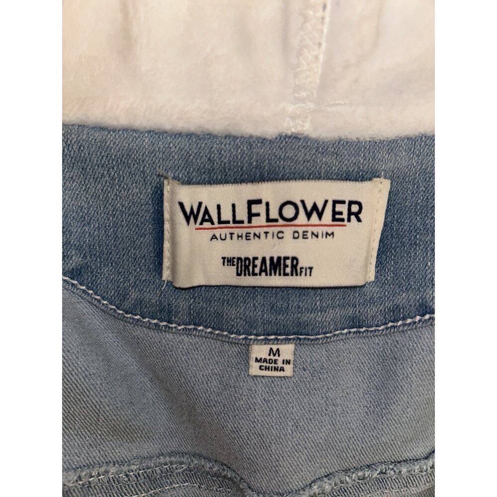 WALLFLOWER Button Down Long‎ Sleeve Blue Hooded Denim Jean Jacket Women's Size M - Picture 7 of 11